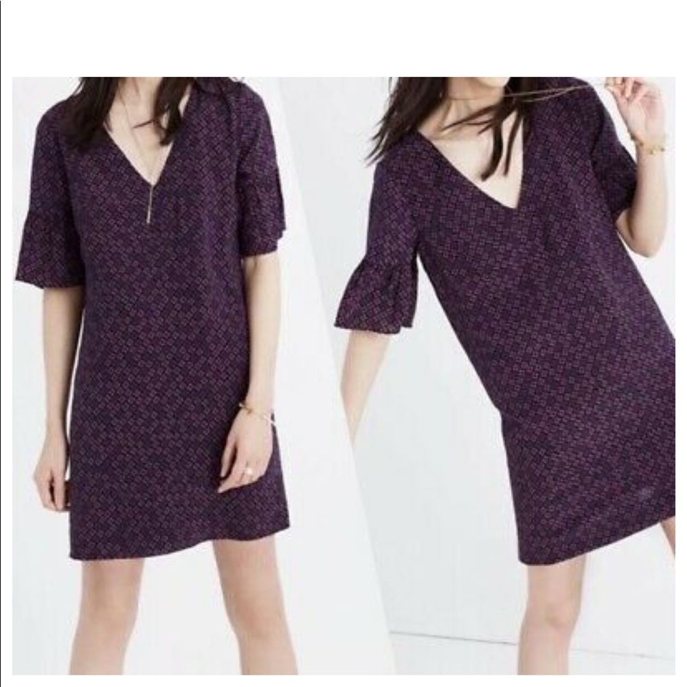 Madewell Silk Bell Sleeve Dress Size 4